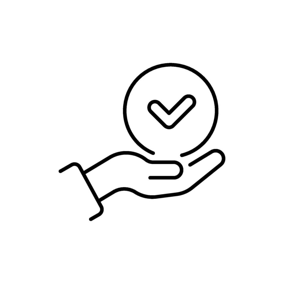 This illustration shows a hand gripping a circular icon with a checkmark, symbolizing approval and positive feedback in interpersonal interactions, enhancing the message conveyed vector