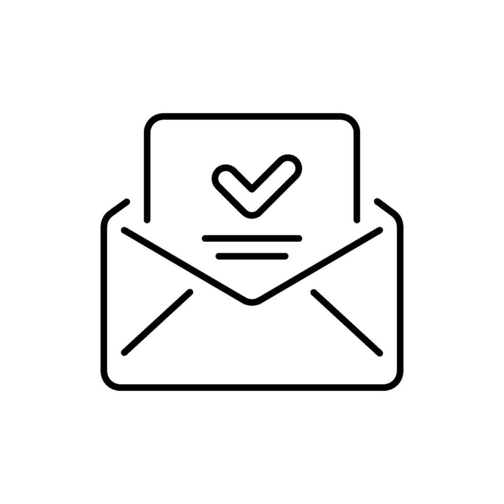 This minimalist line icon effectively represents a feedback email, which symbolizes seamless communication and acknowledgment within the realm of digital correspondence and interactions online vector