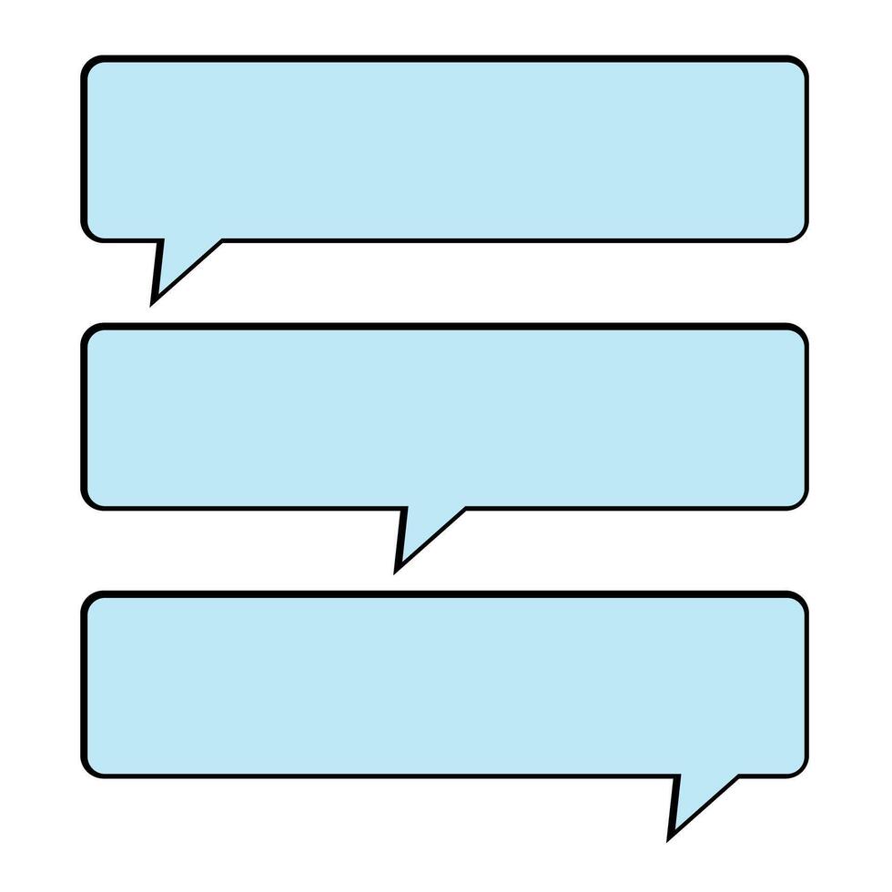Rectangular speech bubble template. Rectangular text frame, chat message. vector