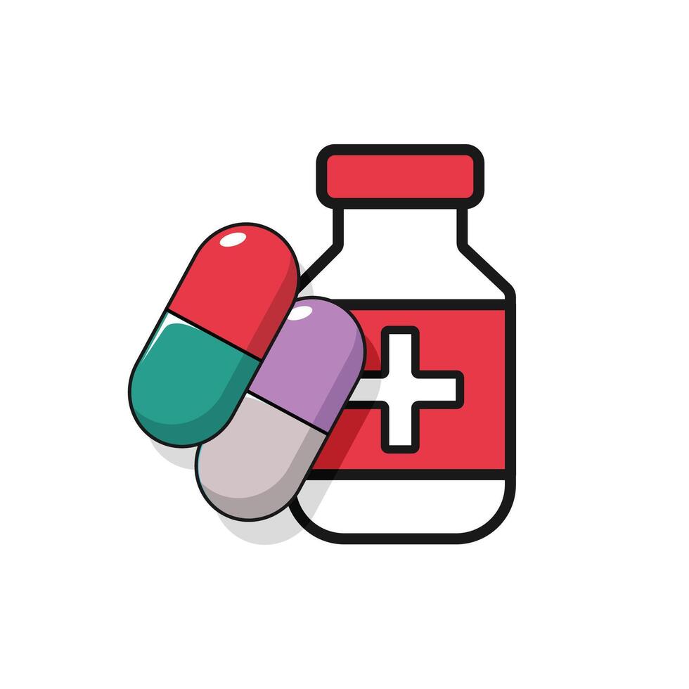 Pharmaceutical icon, capsule, pill, and tablet sign design vector