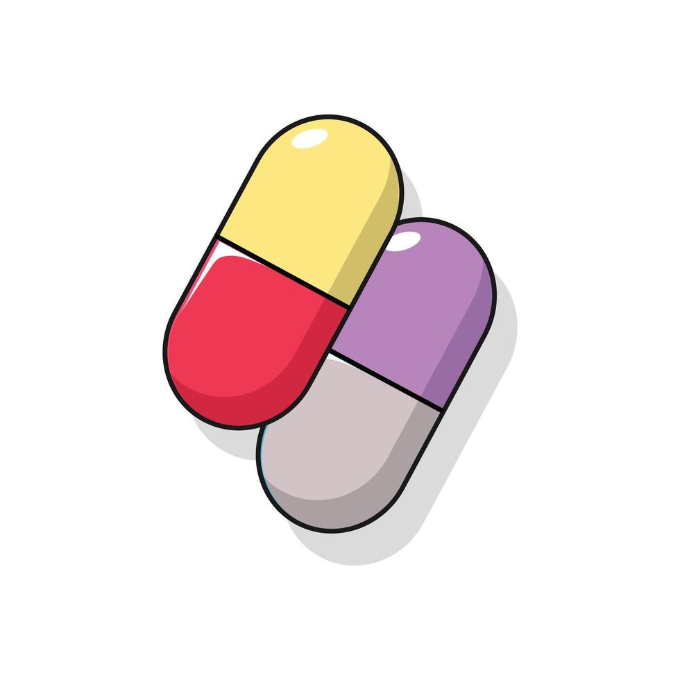 Medical capsule and pill icon design vector