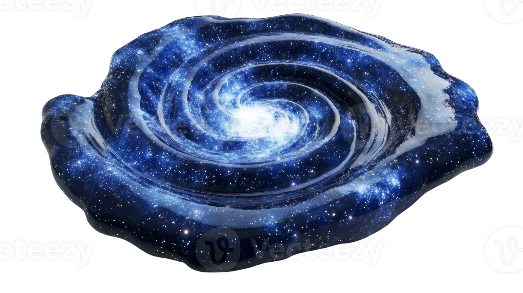 Cosmic Galaxy Swirling Within Liquid Form png