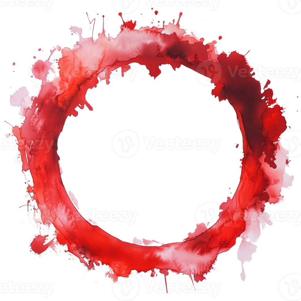 Abstract Red Watercolor Circle Splash Design png