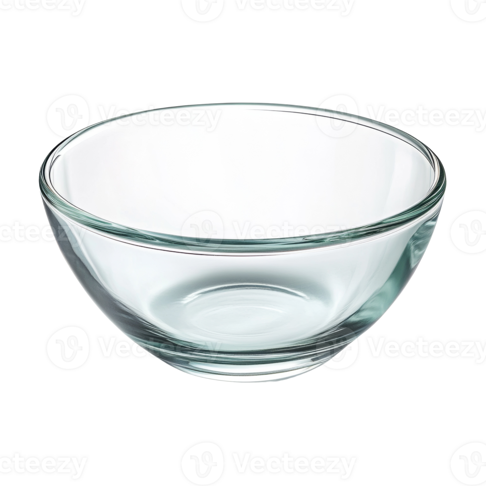 A Clear Glass Bowl Empty and Ready For Use. isolated png