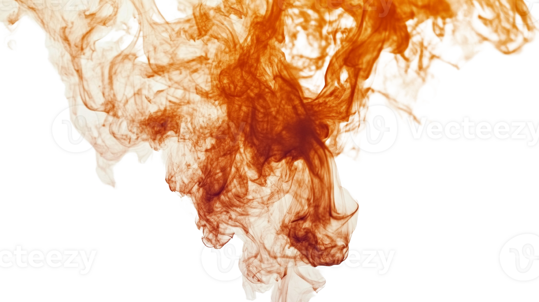 Abstract Orange Swirls In Water Against Black Background png