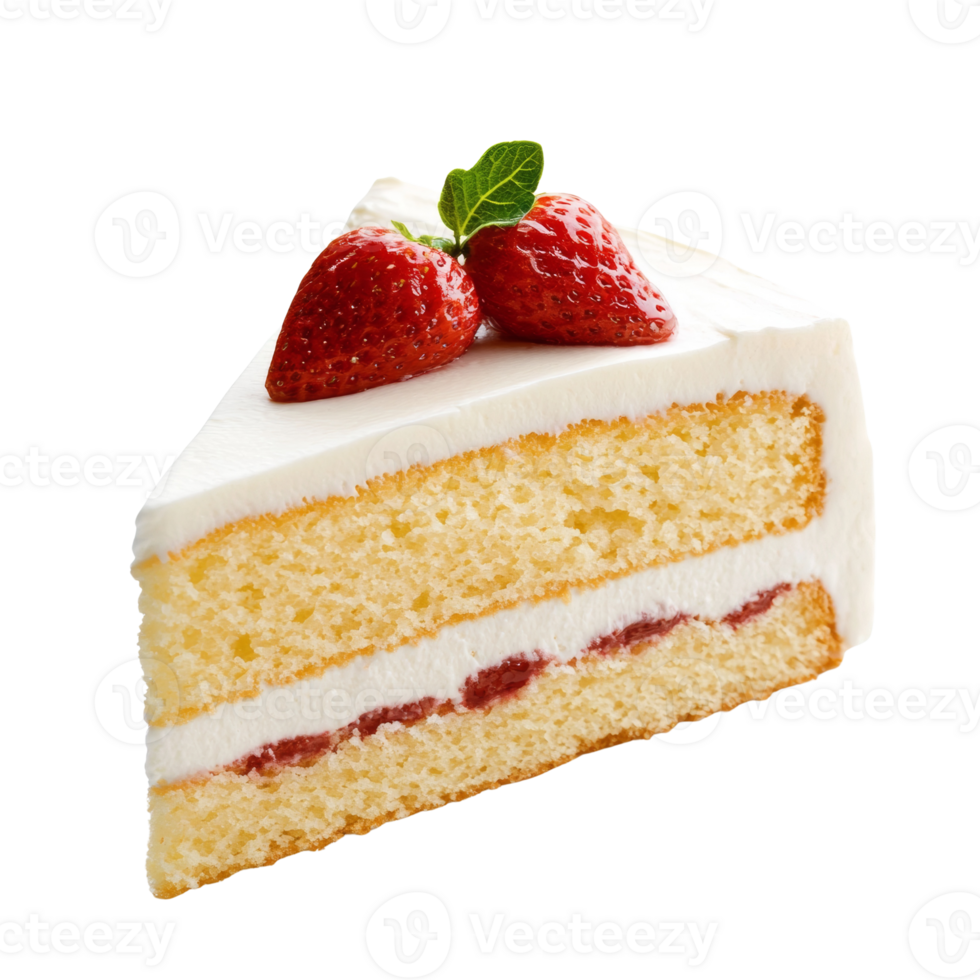 Delicious Strawberry Shortcake Slice Awaiting Enjoyment png