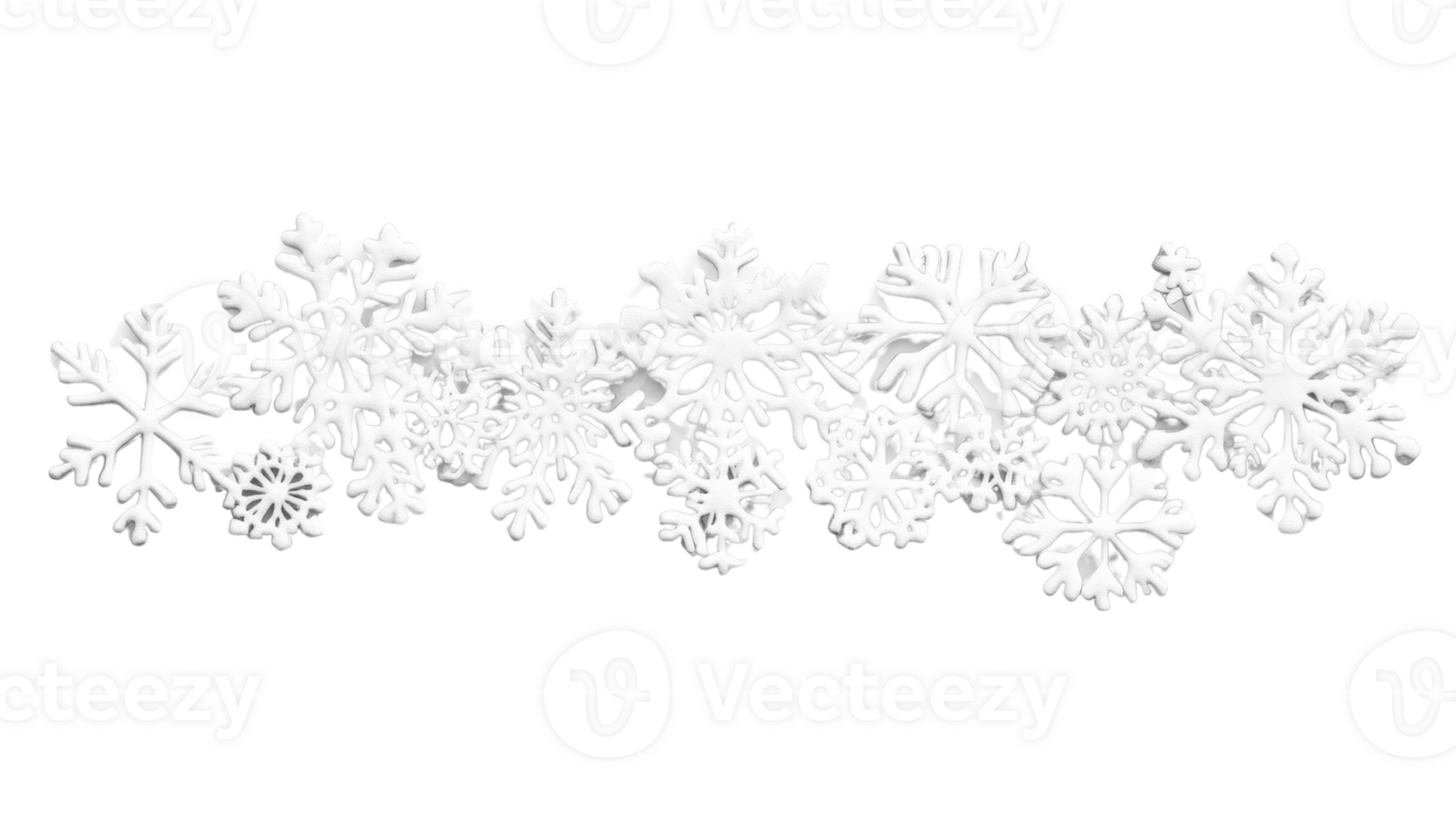 Delicate white snowflakes form a wintery border png