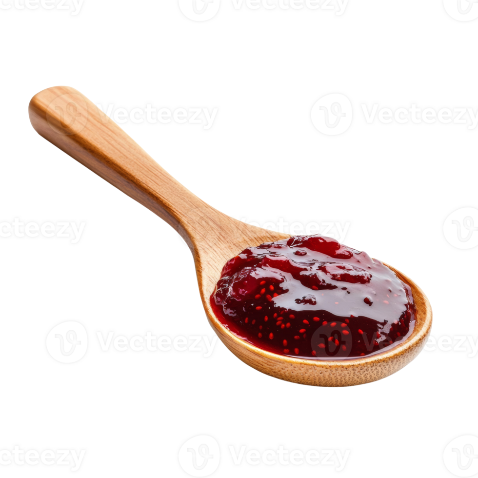 Raspberry Jam in a Wooden Spoon png