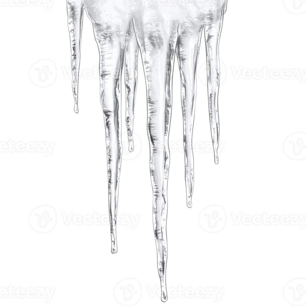 Several Icicles Hanging Downward Against A Black Background png