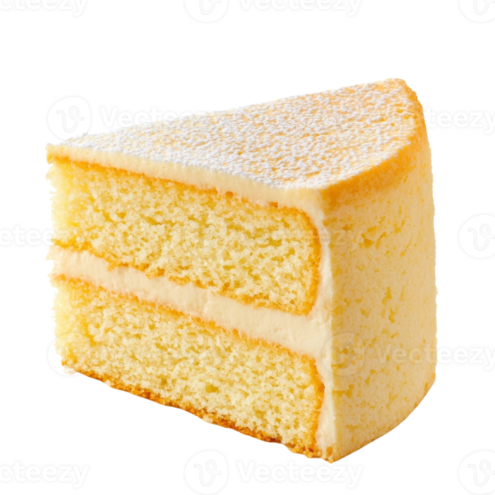 A delicious slice of layered vanilla cake png