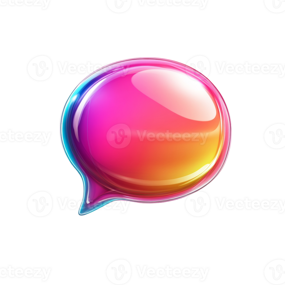 Glossy Colorful Speech Bubble Graphic Design png