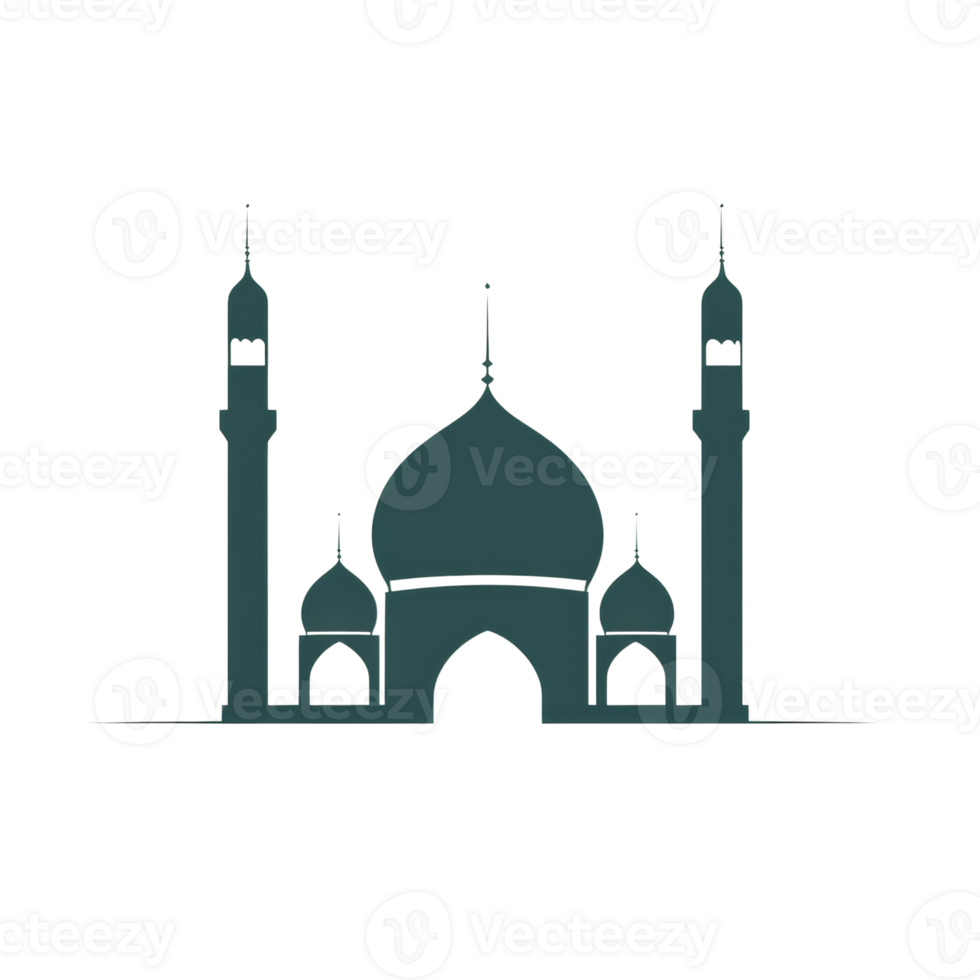 Elegant Mosque Silhouette Architectural Design Illustration png