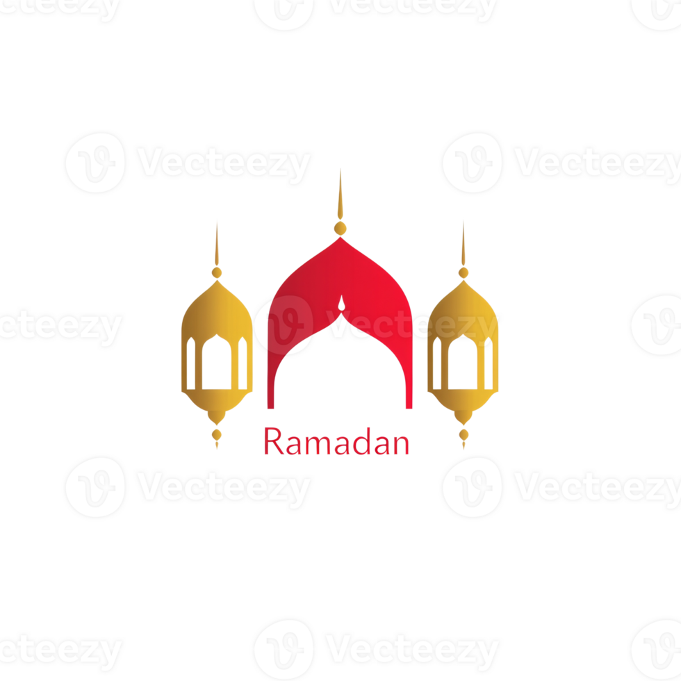 Ramadan Design Featuring Golden Lanterns and Arch png