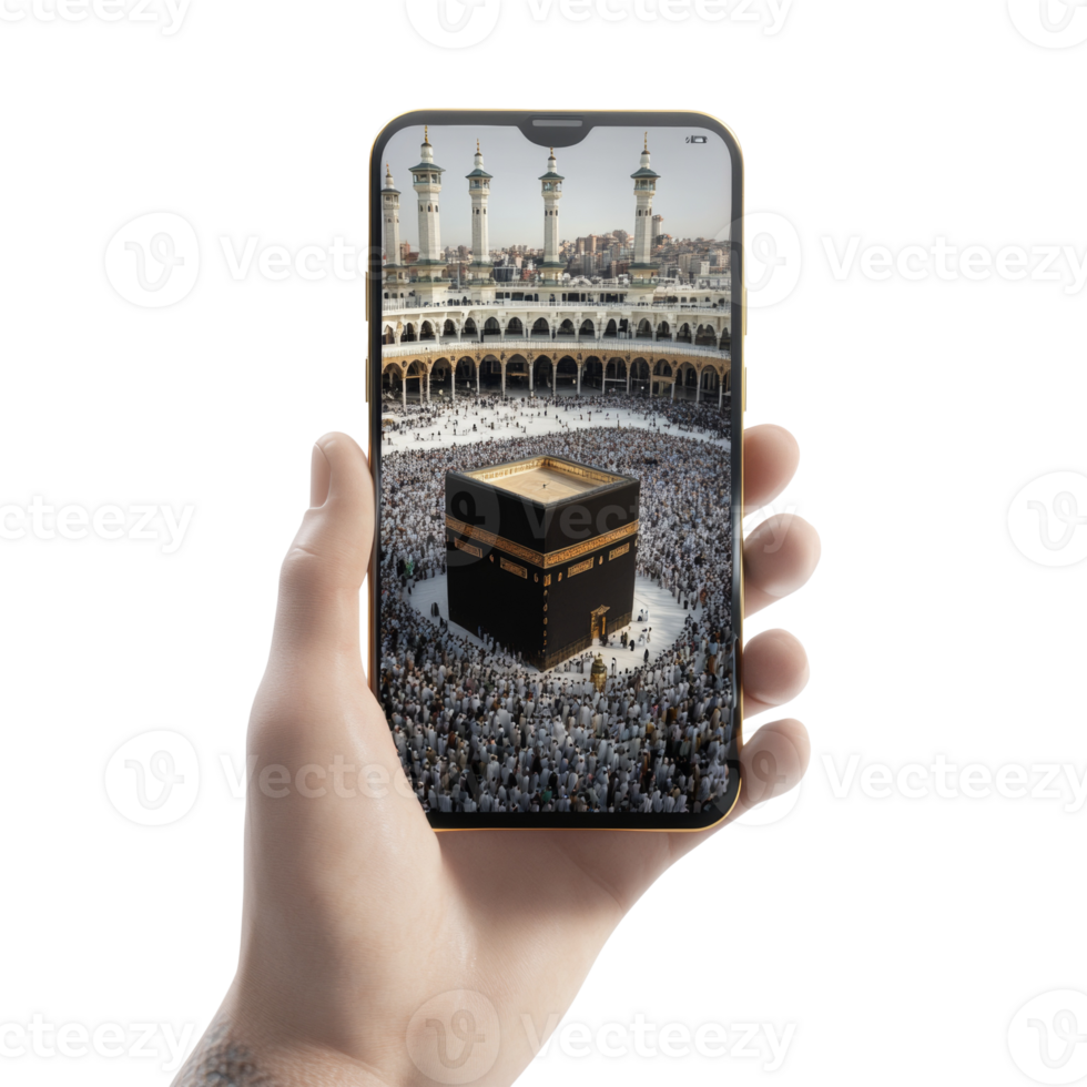 A Smartphone Displays The Kaaba In Mecca png