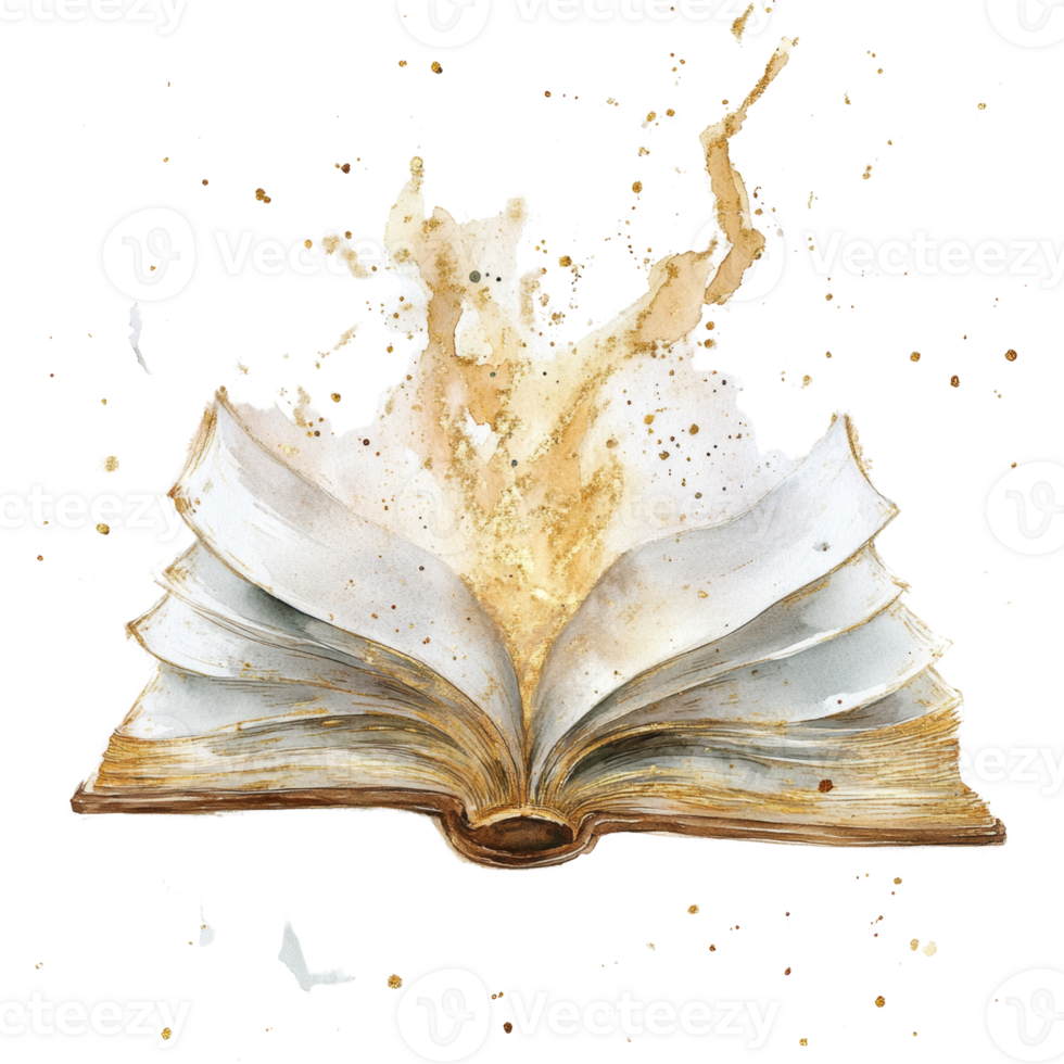 Golden Splashes From An Open Ancient Book png
