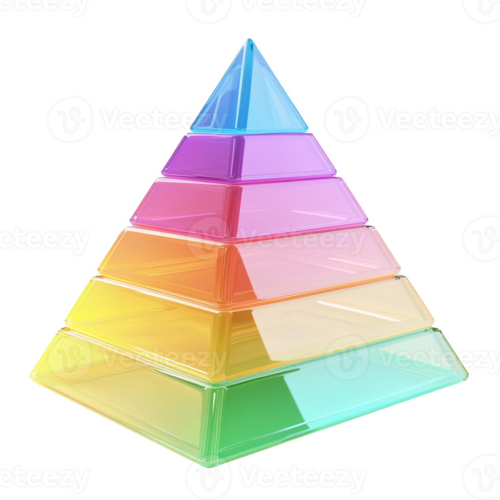 Colorful Glass Pyramid Layers Showing Gradient png
