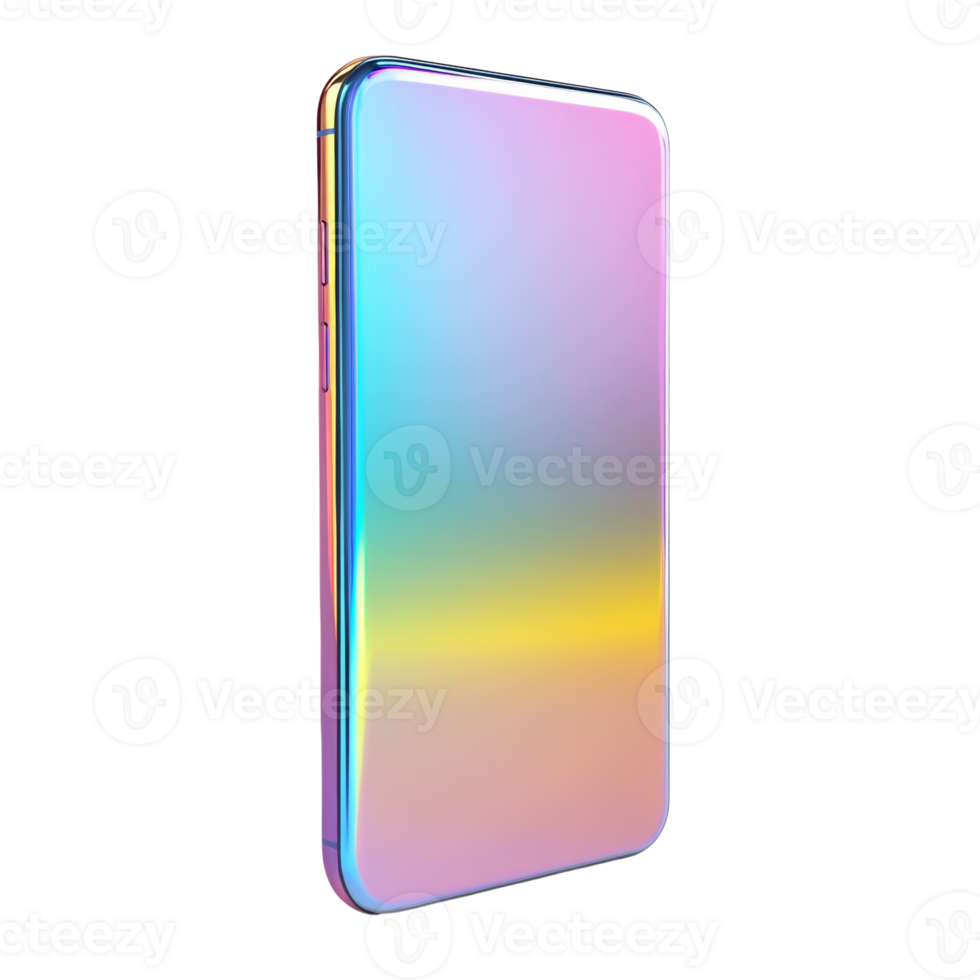 Iridescent Smartphone Displaying Gradient Colors png