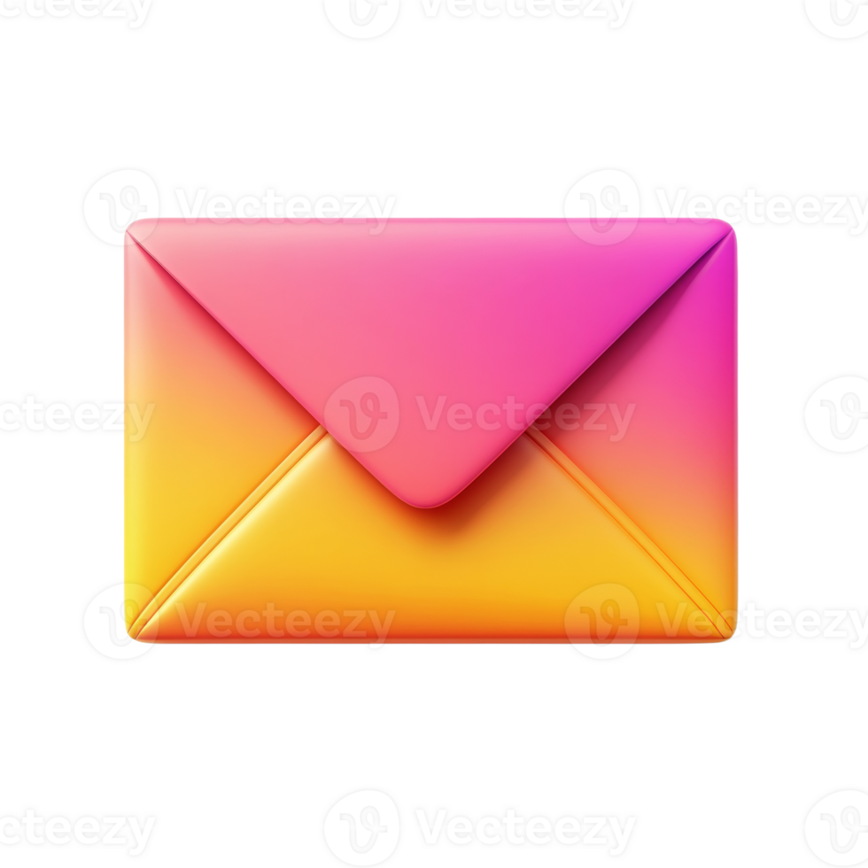 A Gradient Pink and Orange Envelope Illustration png