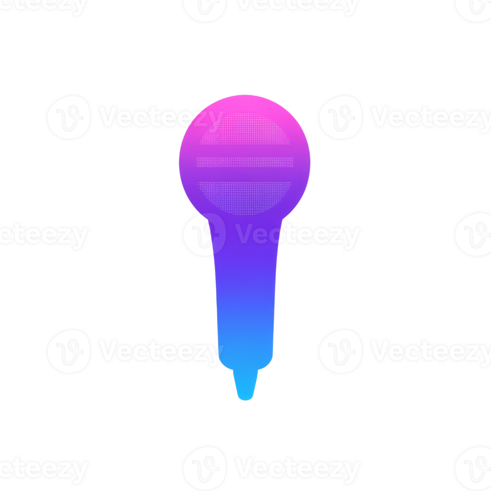 Gradient Color Microphone Design Digital Art png