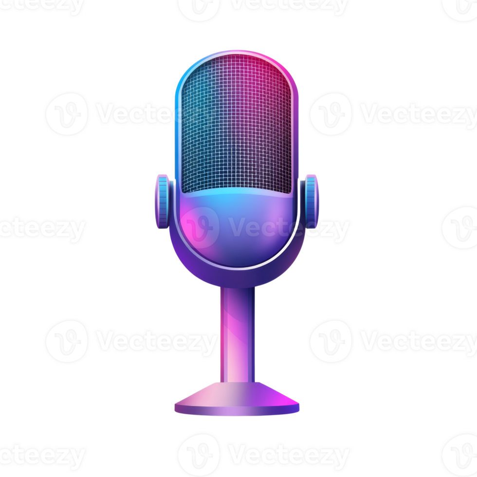 Retro Microphone with Gradient Color Design png