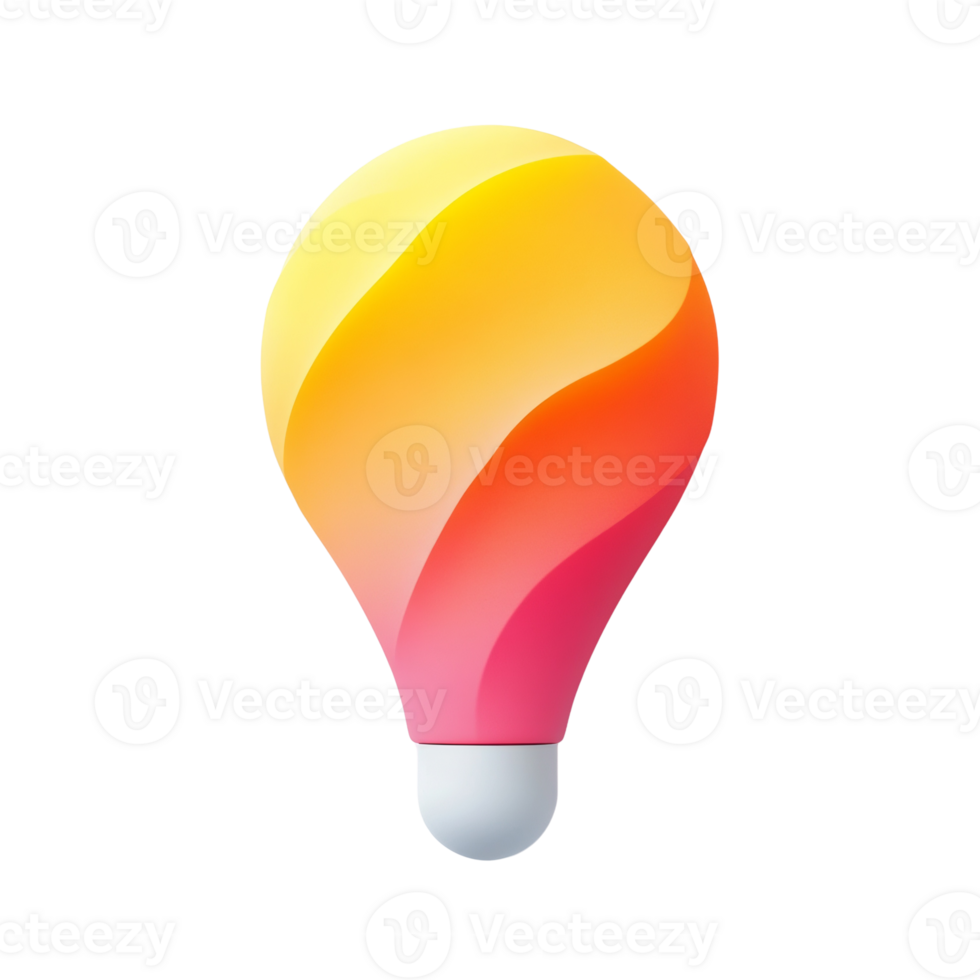 Abstract Colorful Lightbulb Design Graphic Image png