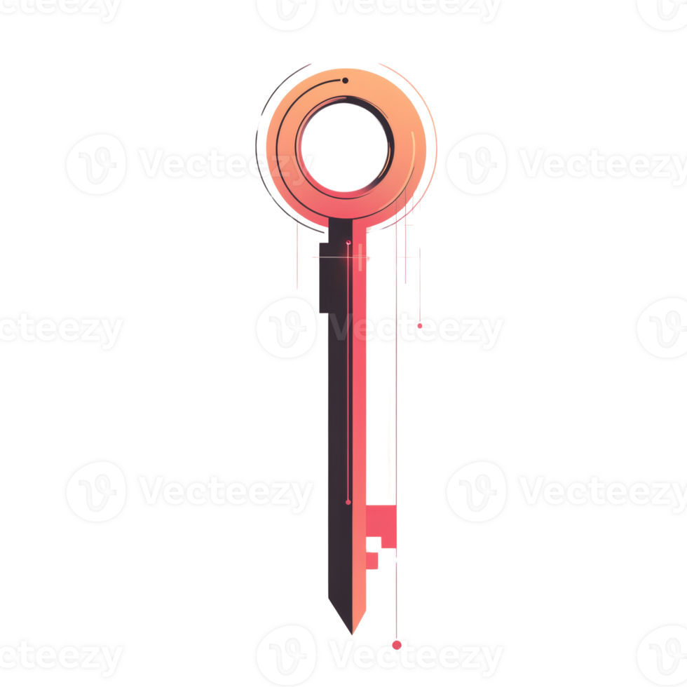 Abstract Key Design Modern Artistic Key png
