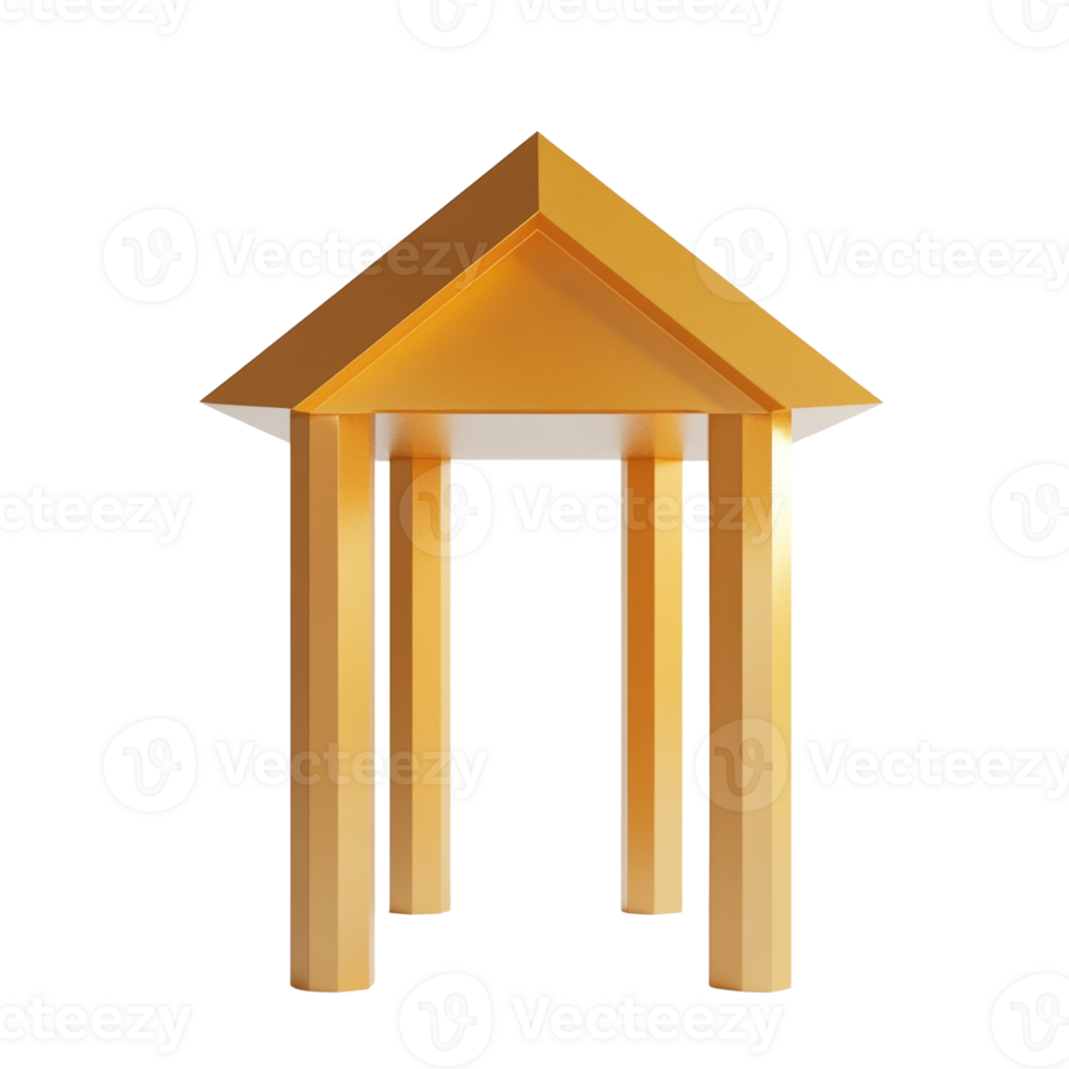 Golden Gable Entrance Minimalist Structure Design png
