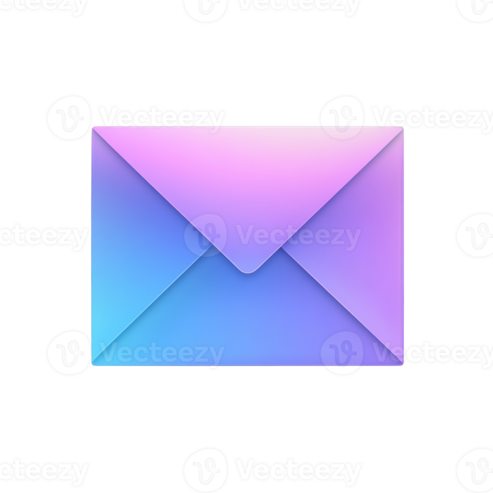 A Colorful Gradient Envelope Digital Illustration png