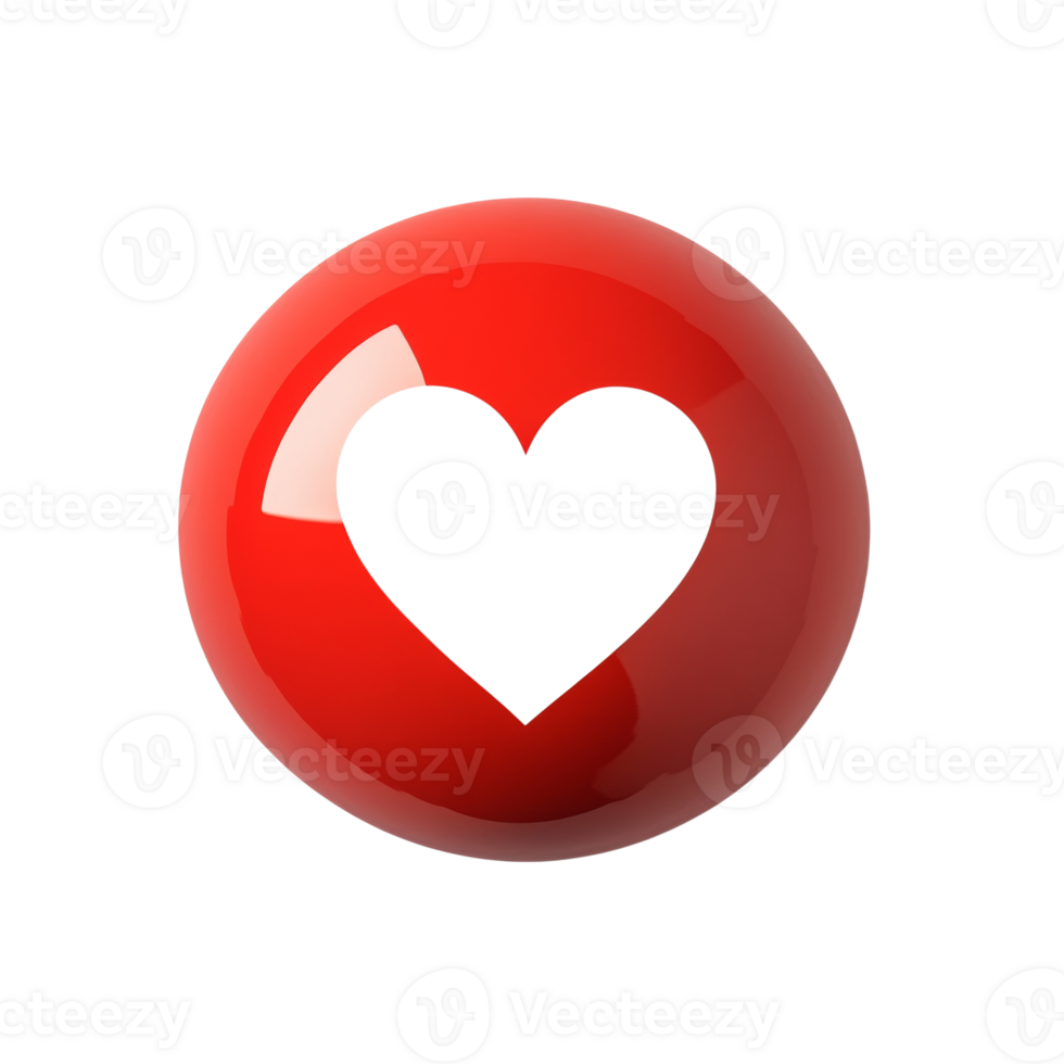 Red Sphere With A Heart Shaped Cutout png