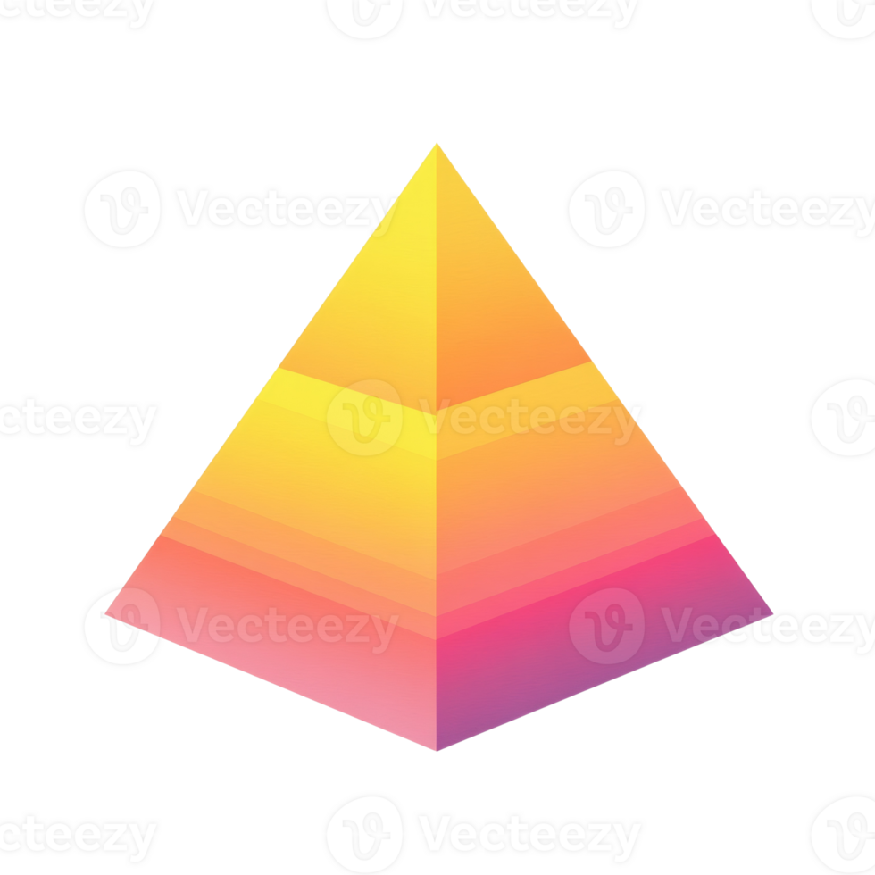 Abstract Gradient Pyramid Colorful Shape Design png