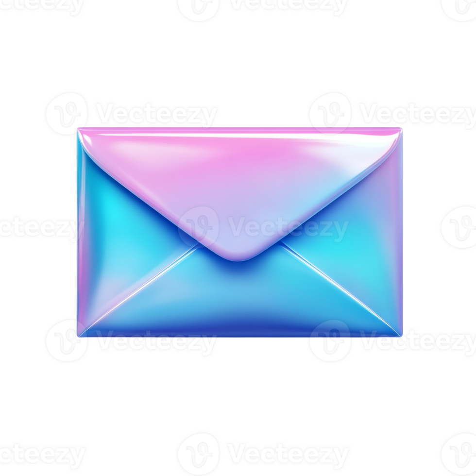 A Shiny Pastel Blue and Pink Envelope png
