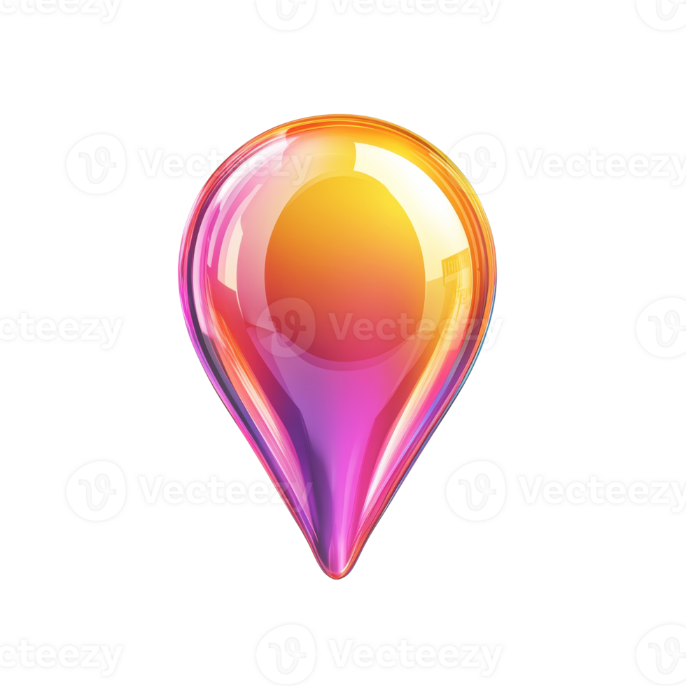 Abstract Colorful Glossy Teardrop Shape Design png
