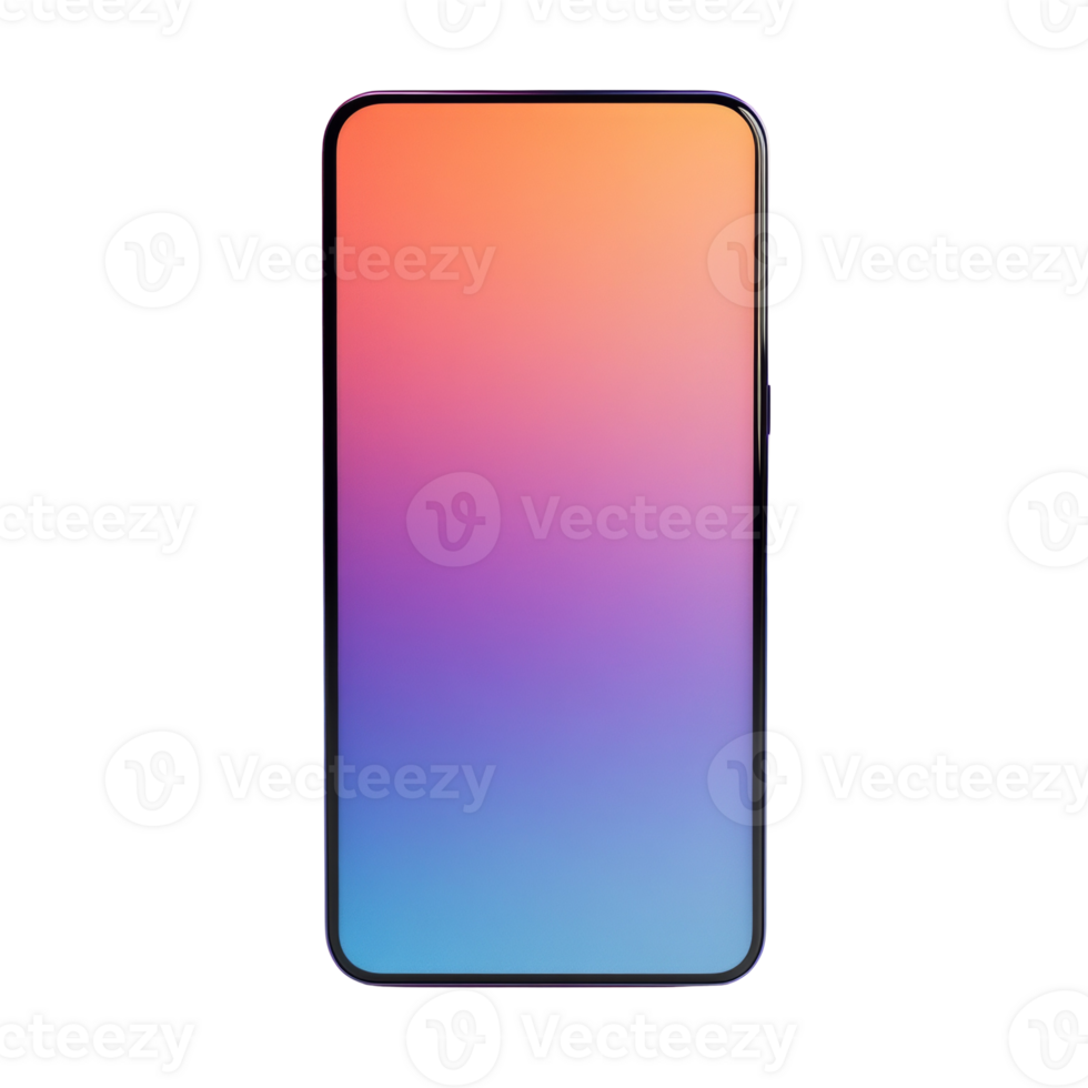 Modern Smartphone Displaying Gradient Color Background png