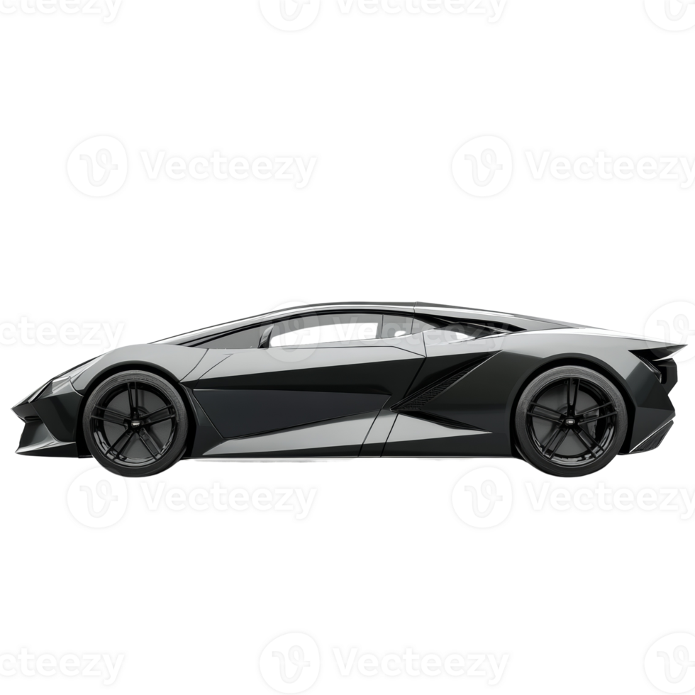 Sleek Black Sports Car Side Profile View png