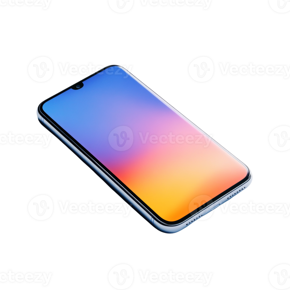 Sleek Modern Smartphone Displaying Vibrant Gradient Colors png