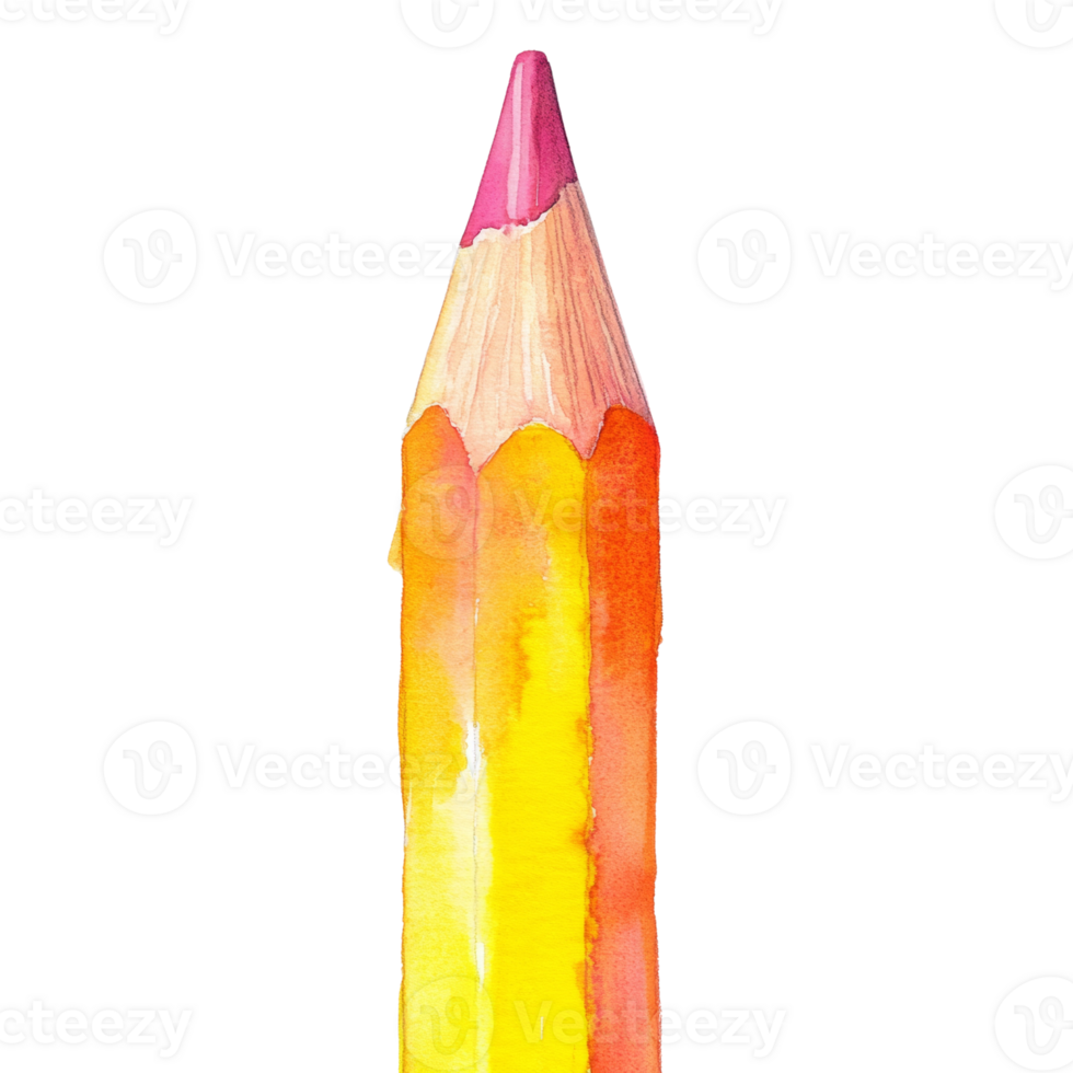 Watercolor Painting Of A Sharpened Colored Pencil png