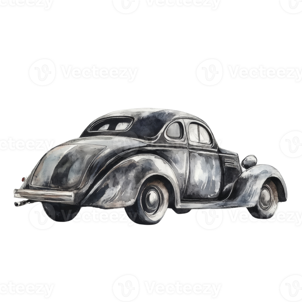 Watercolor Painting of a Classic Vintage Automobile png