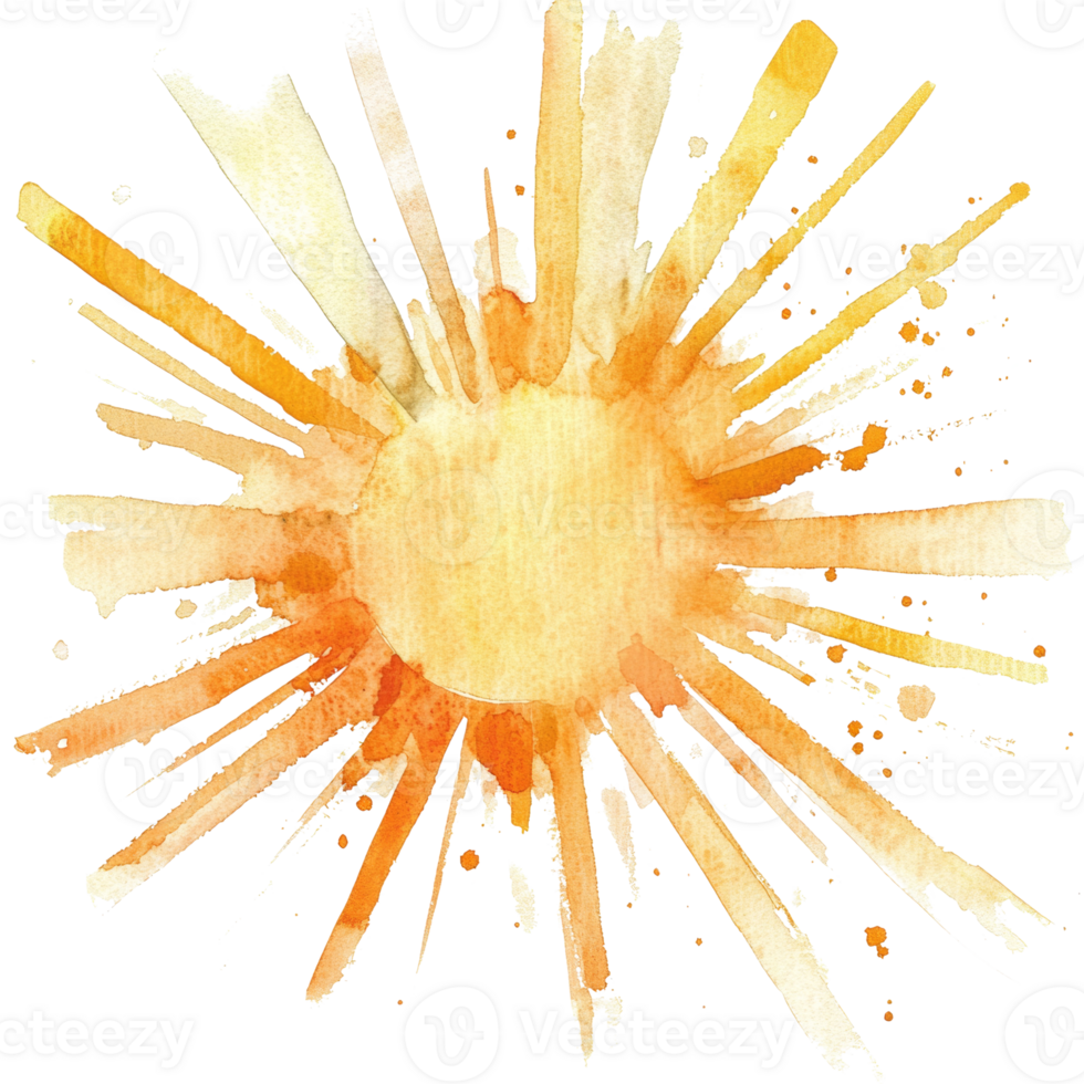 Abstract Watercolor Sunburst Design Image png