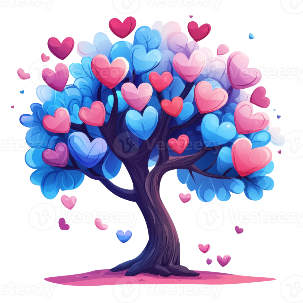 A Heart Shaped Tree Of Love Blooms Abundantly png