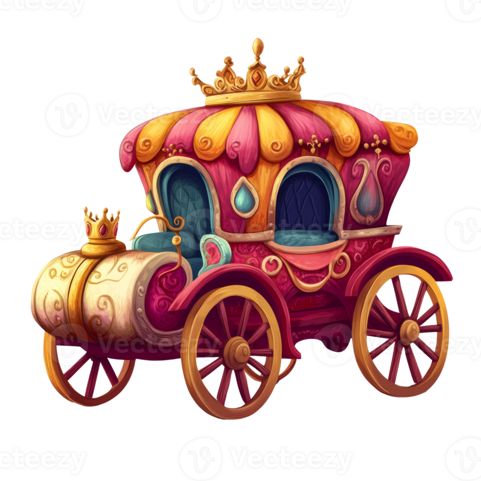 A Royal Carriage Decorated With Crowns And Intricate Designs png