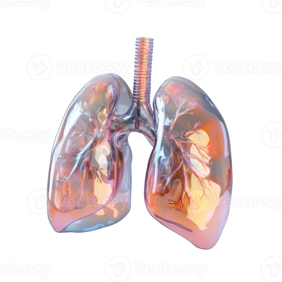Translucent Human Lungs Anatomical Model png