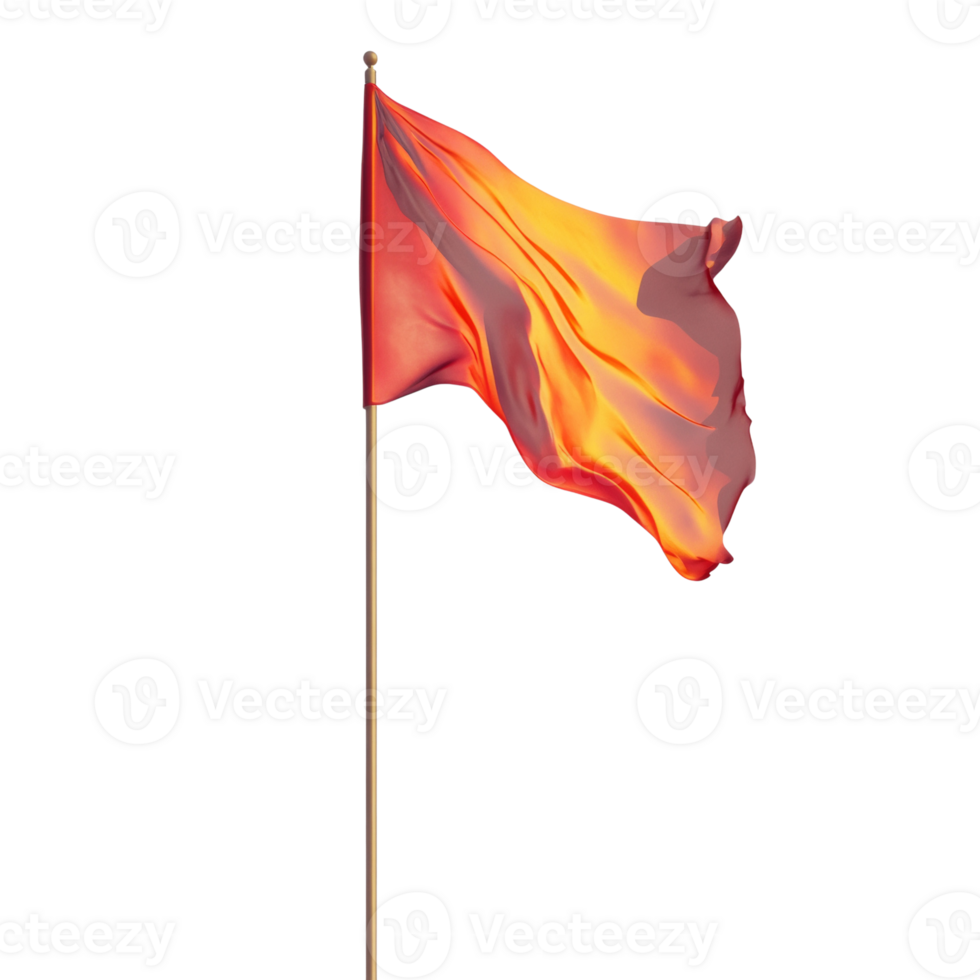 A fiery orange flag billows in the wind png