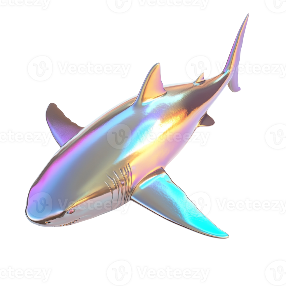 Iridescent Shark Render Digital Art Creation png
