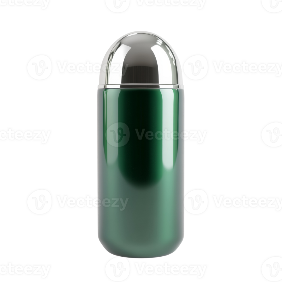 A Green Metal Container With a Silver Dome Lid png
