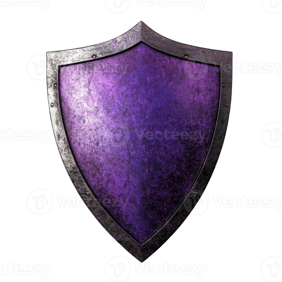 A Purple Medieval Shield with Metal Trim png