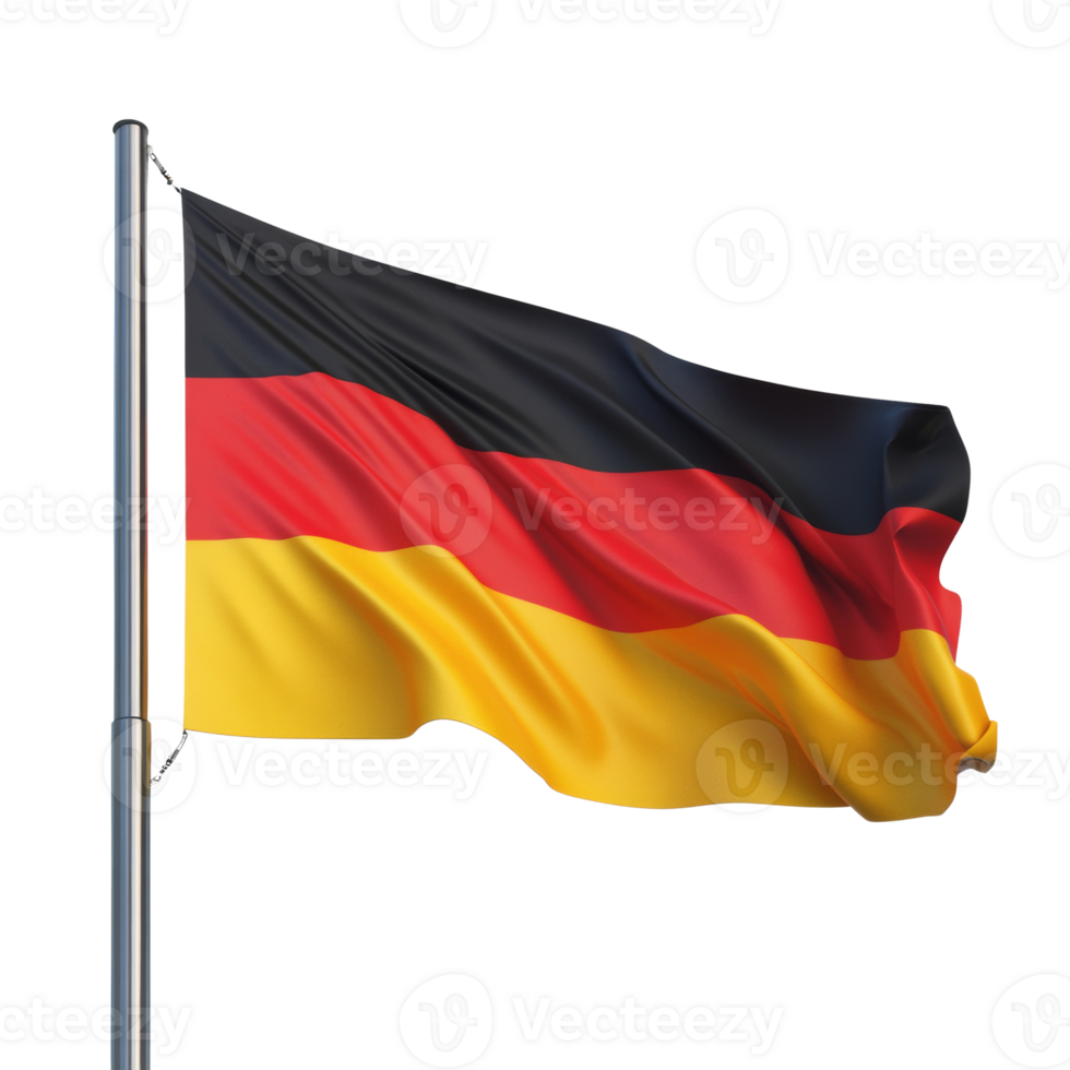 German Flag Waving on a Flagpole png