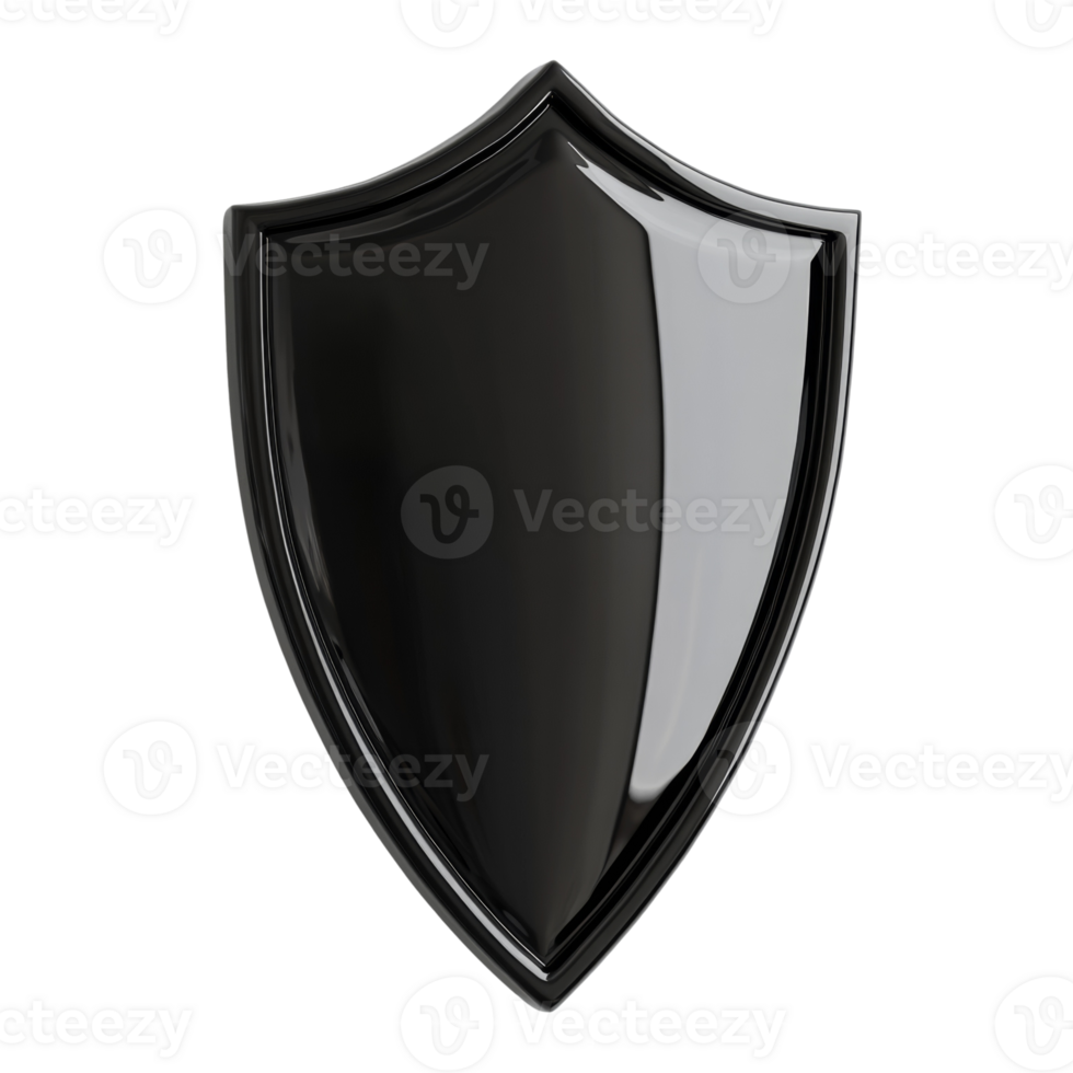 A Shiny Black Shield Isolated on Black Background png