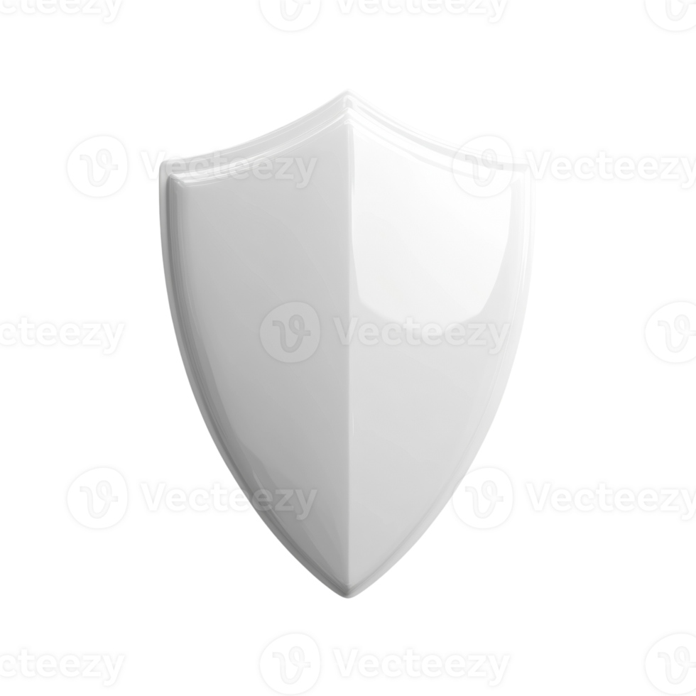 A White Three Dimensional Shield Shape png
