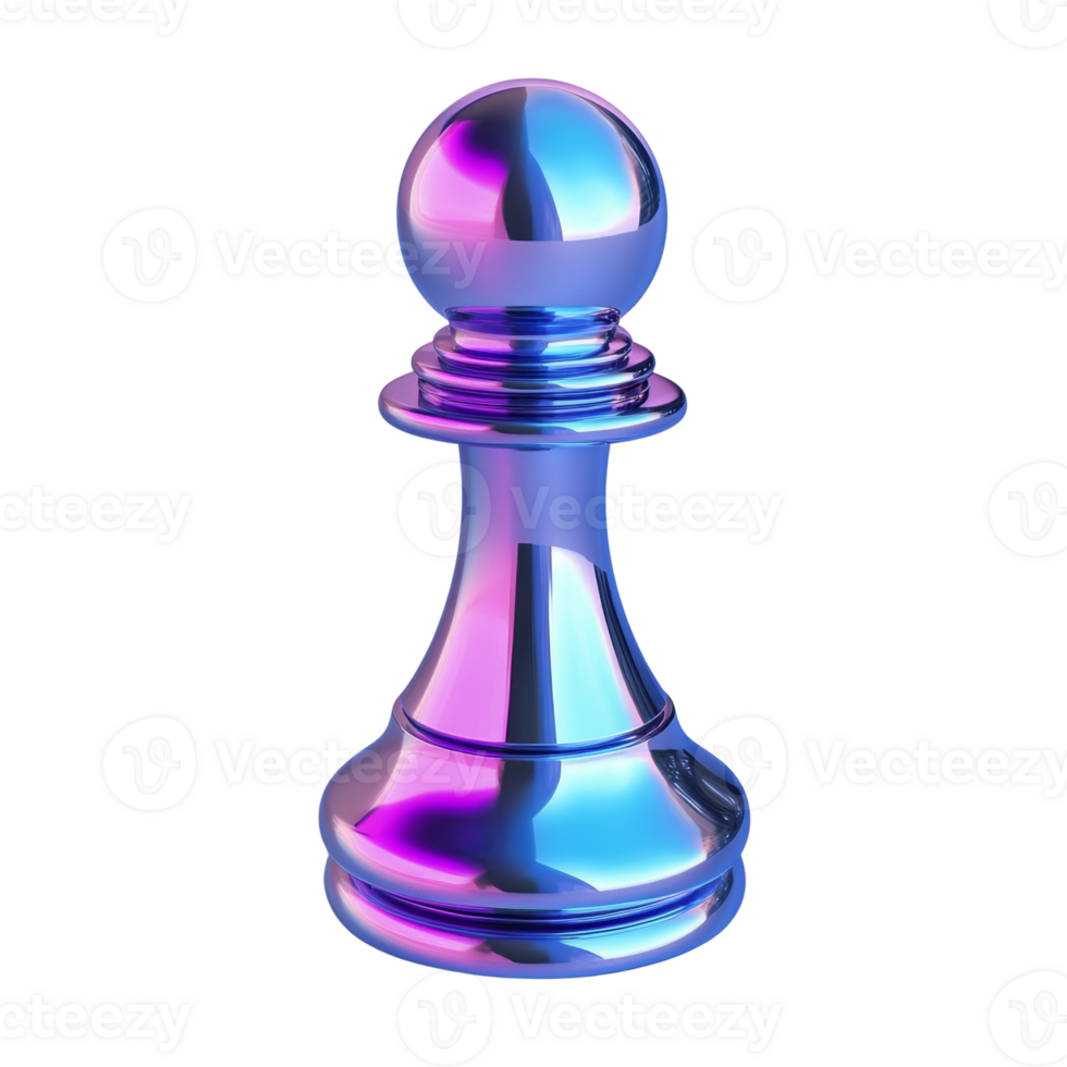 Iridescent Chess Pawn Isolated On Black Background png
