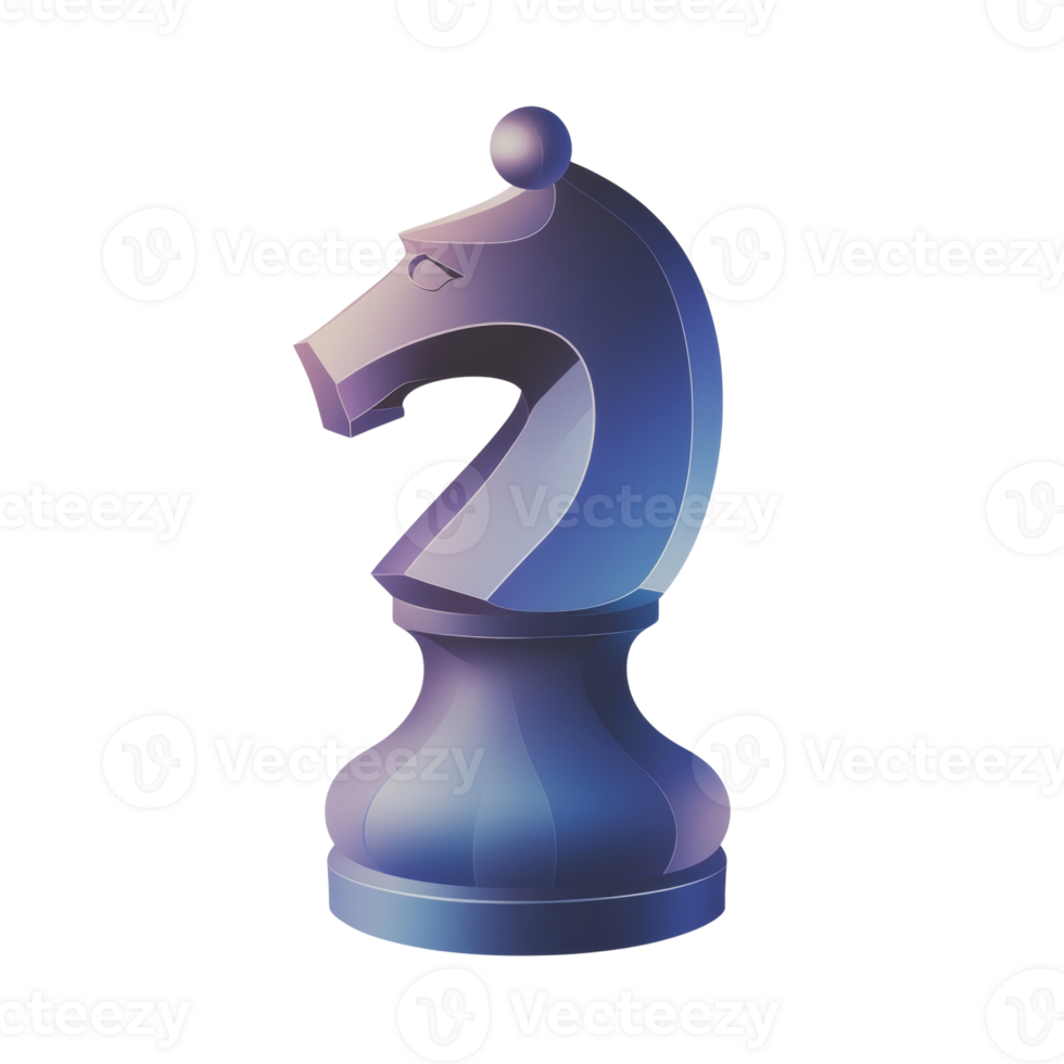 A three dimensional model of a chess knight png